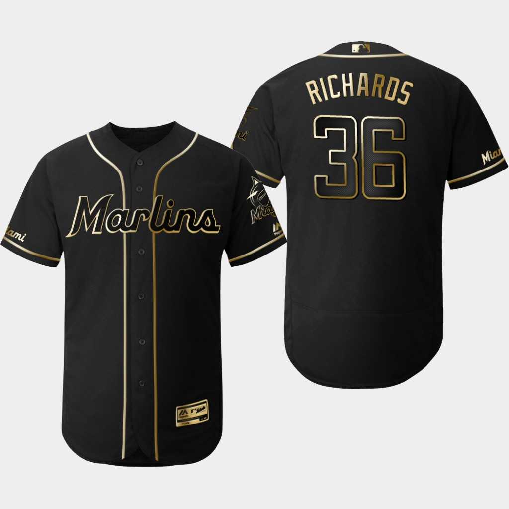 Marlins 36 Trevor Richards Black Gold Flexbase Jersey Dzhi,We sell and wholesale Marlins 36 Trevor Richards Black Gold Flexbase Jersey Dzhi on line form chian!